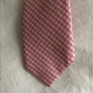 Pink Gingham Men's Tie